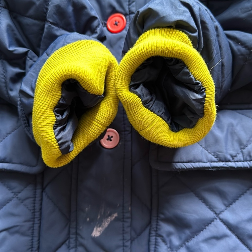 Boden Longline Quilted College Navy Puffer Waterproof Parka Coat, Kids Size 6/7 - Picture 6 of 11